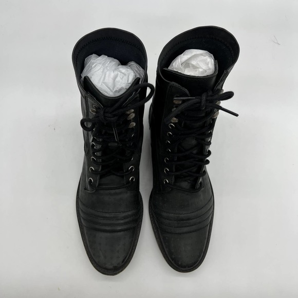 Free People Leather Ankle Boot Womens Size 38 / 7.5 US Combat Boots - Picture 8 of 14